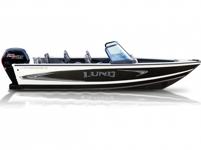a crossover XS sport boat by Lund sold at Gordon Bay Marine at Muskoka, Ontario.